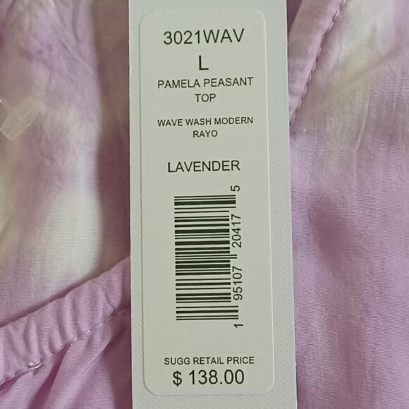 NWT Michael Stars "Pamela" Tie-Dye Peasant Top Size Large - Picture 7 of 9